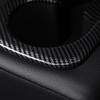 Car Back Water Cup Panel Cover Trim Decoration Sticker for Kia Sportage NQ5 2022 2023 2024 Imitation Carbon Fiber Accessories