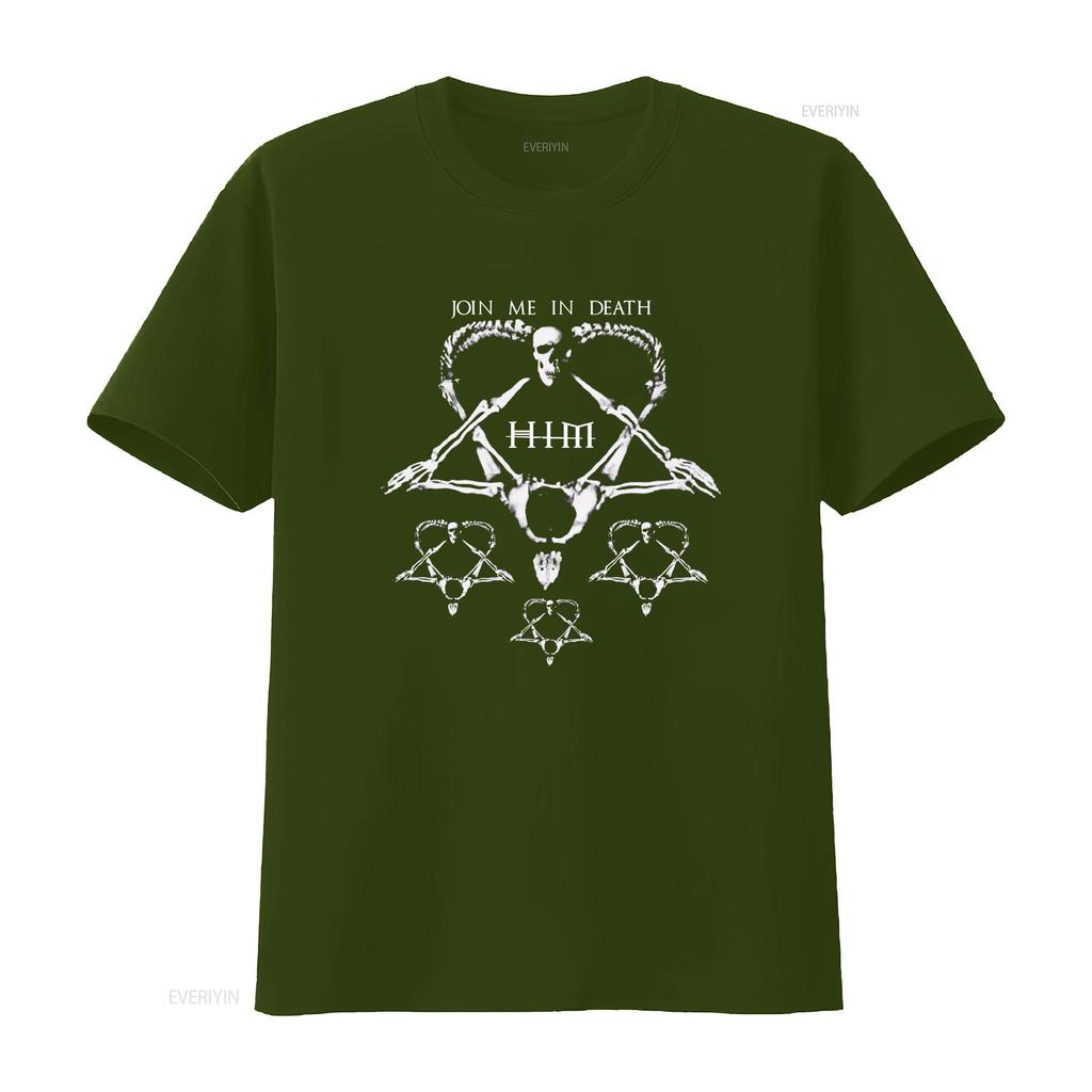 Sein Herzagramm schließe dich mir im Tod an schweres schwarzes T-Shirt kurzärmliges Hemd vintage gewaschen Grafik lässig stilvoll dehnbar Unisex