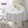 Table Pad Tablecloth Tassel Design Heat Resistant Breathable Washable Non Insulation Pilling Non-slip Cover for Dining Room