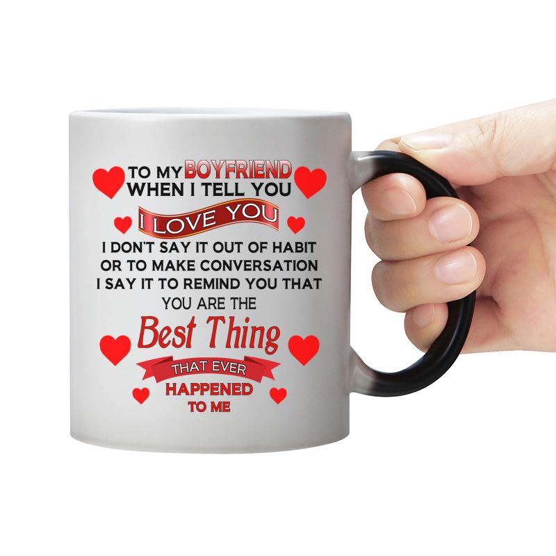 Boyfriend Valentine'S Day Girlfriend Ceramic Temperature Changing Cup Tea Cup Valentine Couple