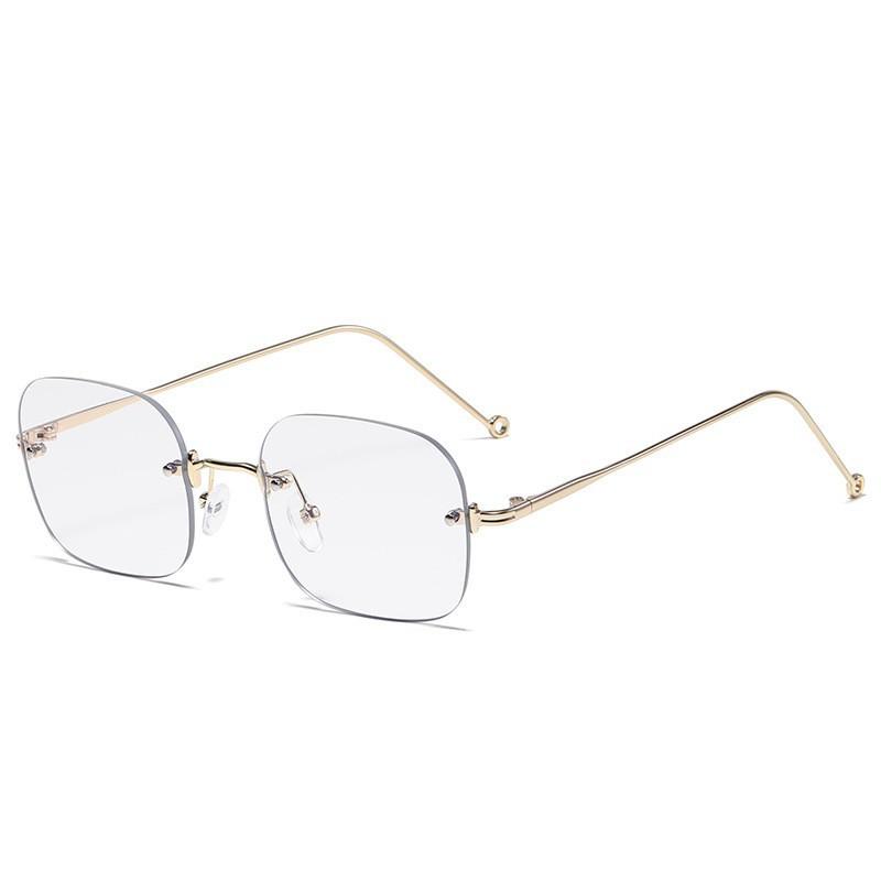 New Model Of Frameless Ladies' Anti-blue Light Fashionable Retro Style Nearsighted Glasses 2189