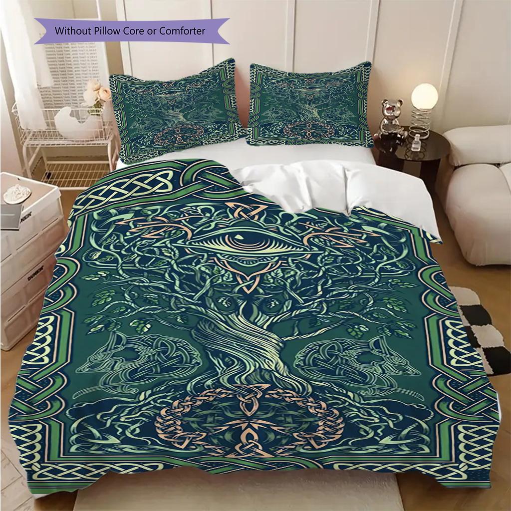 Shining All-Seeing Eye Freemason Bedding, Duvet Cover, Pillowcase, Home Decoration, Birthday Gift (1 * Duvet Cover+2 * Pillowcase, Coreless)