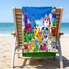 proof beach towel with a Numberblocks3 pattern - soft,absorbent,quick-drying,machine washable - perfect for swimming,camping,bathing
