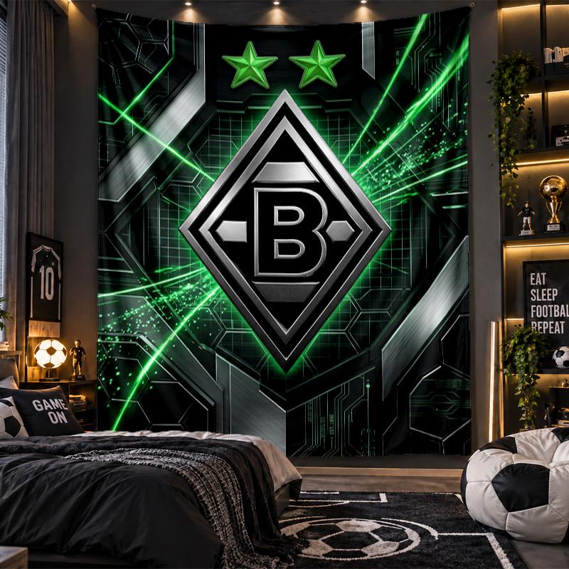 Arazzo da Appendere a Parete Stampa Borussia Mönchengladbach Tessuto per Soggiorno Camera da Letto Decorazione Casa