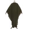 Plus Size Muslim Robe with Headscarf - Women's Fake Two-Piece Dress with Heavy Duty Hot Drill Detailing