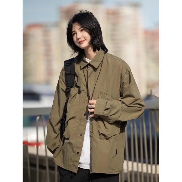 2024 dopisní košile s dlouhým rukávem Japonský hongkongský styl volná košile pro chlapce léto trendy všestranný ležérní kabát