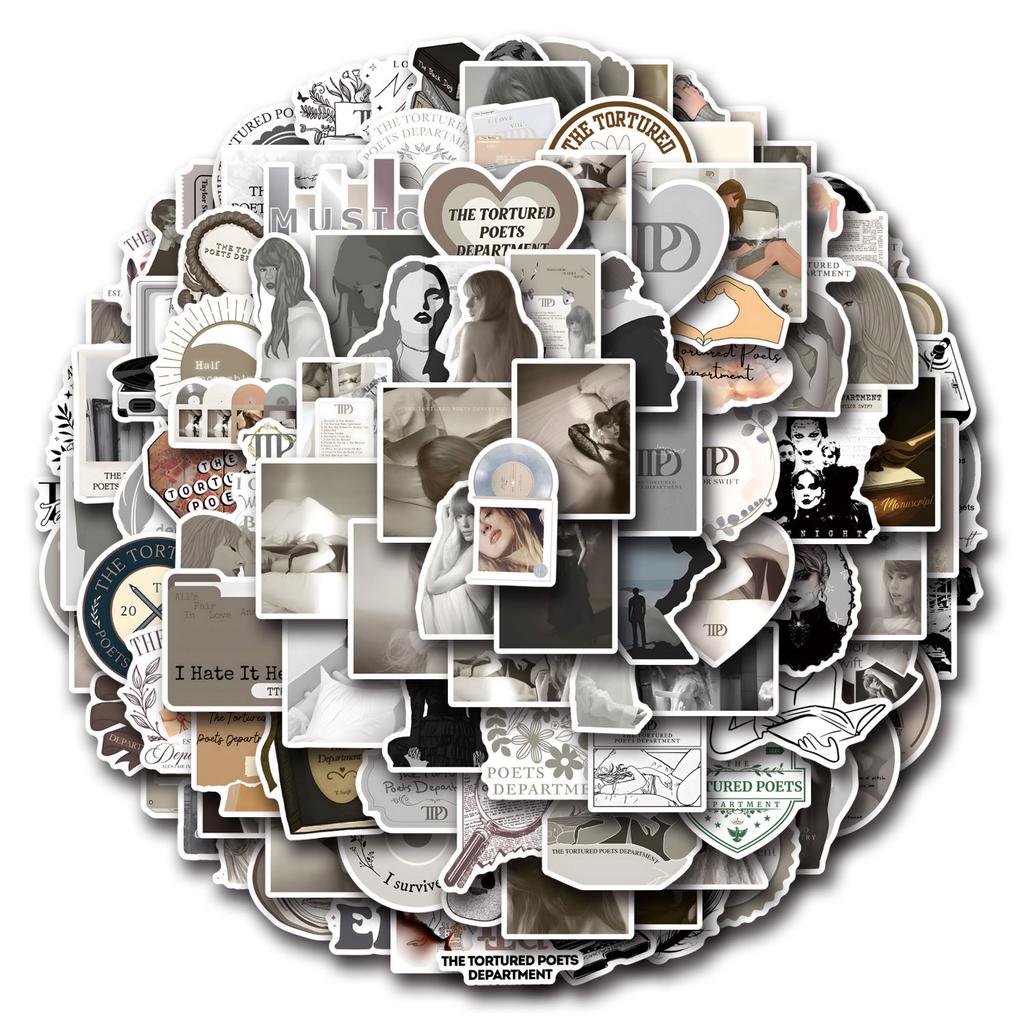 110 Taylor Swift Nowy Album TTPD Naklejki Graffiti Dekoracyjne Naklejki na Walizkę Skateboard