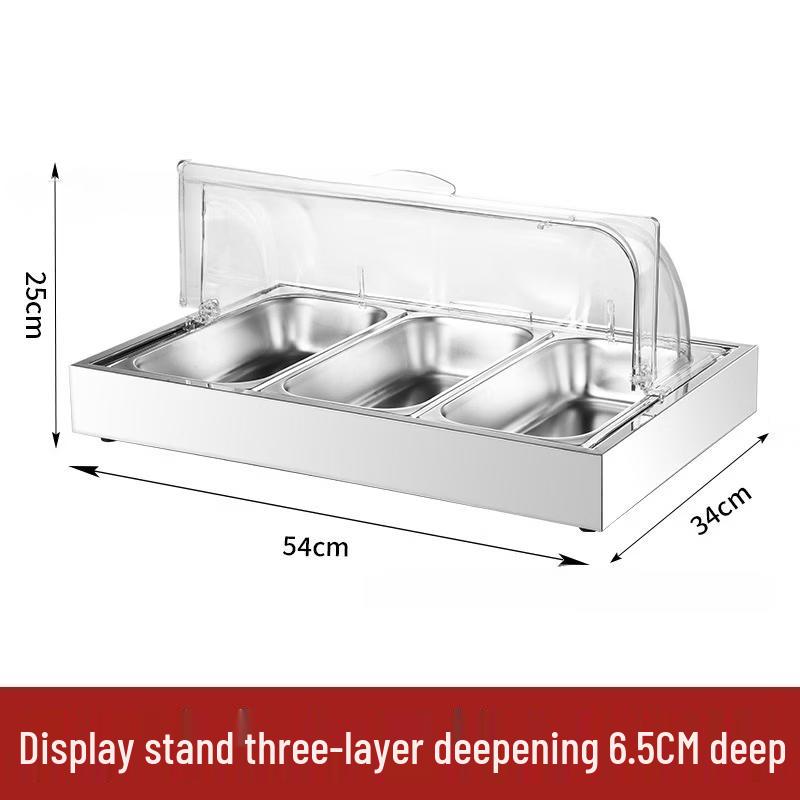 Stainless Steel Three-Compartment Deep Food Pan
