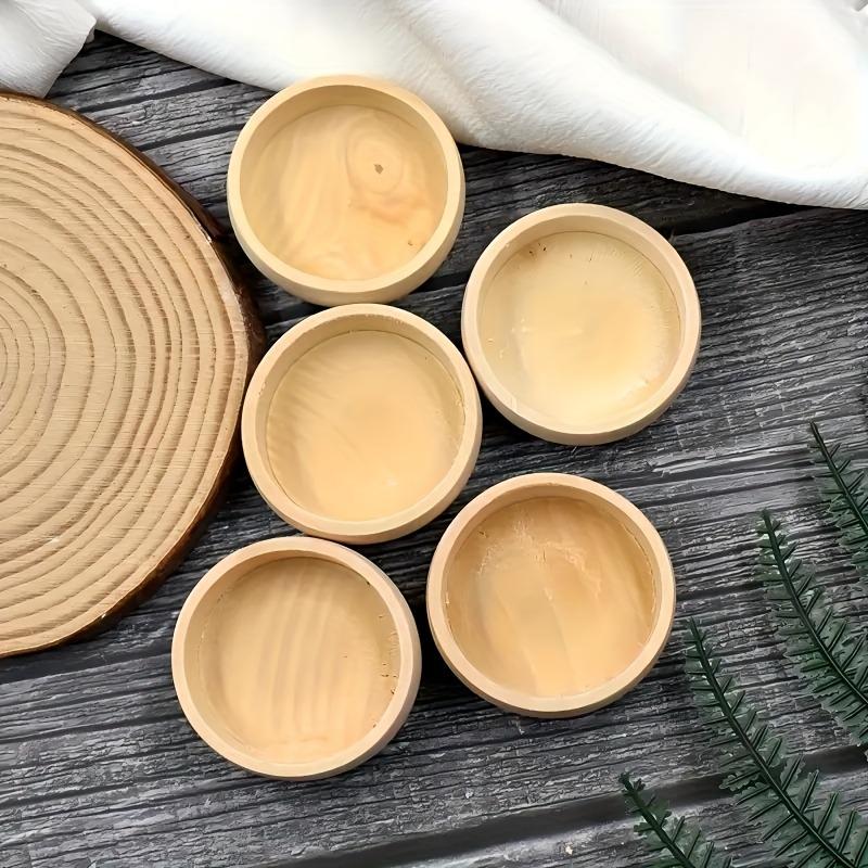 50/100pcs Handmade Wooden Decorative Beads Mini Natural Primary Color Small Wooden Bowl DIY Paint Decor Kitchen Decorative Beads