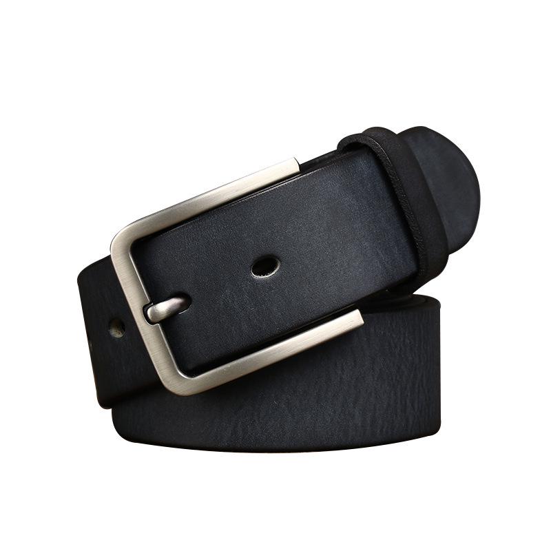 3,8 cm široký pánsky opasok z pravej kože v kórejskom štýle, umytý, retro
