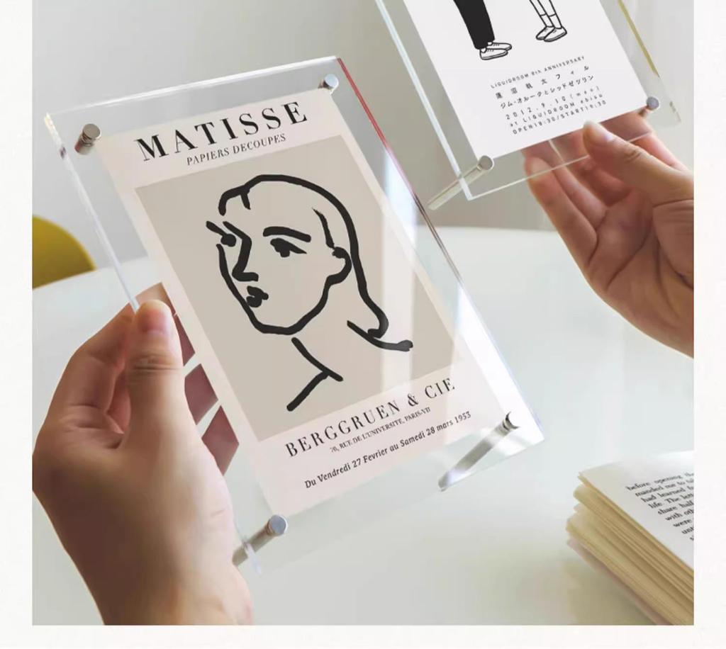 Clear Acrylic Photo and Postcard Display Stand - Fits 5x6, 7x8 Inch Sizes