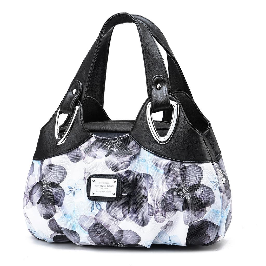 Flower Pu Leather Women Handbag Big Women's Shoulder Bags Famous Brand Design Lady Tote Handbag Colour Printing Crossbody