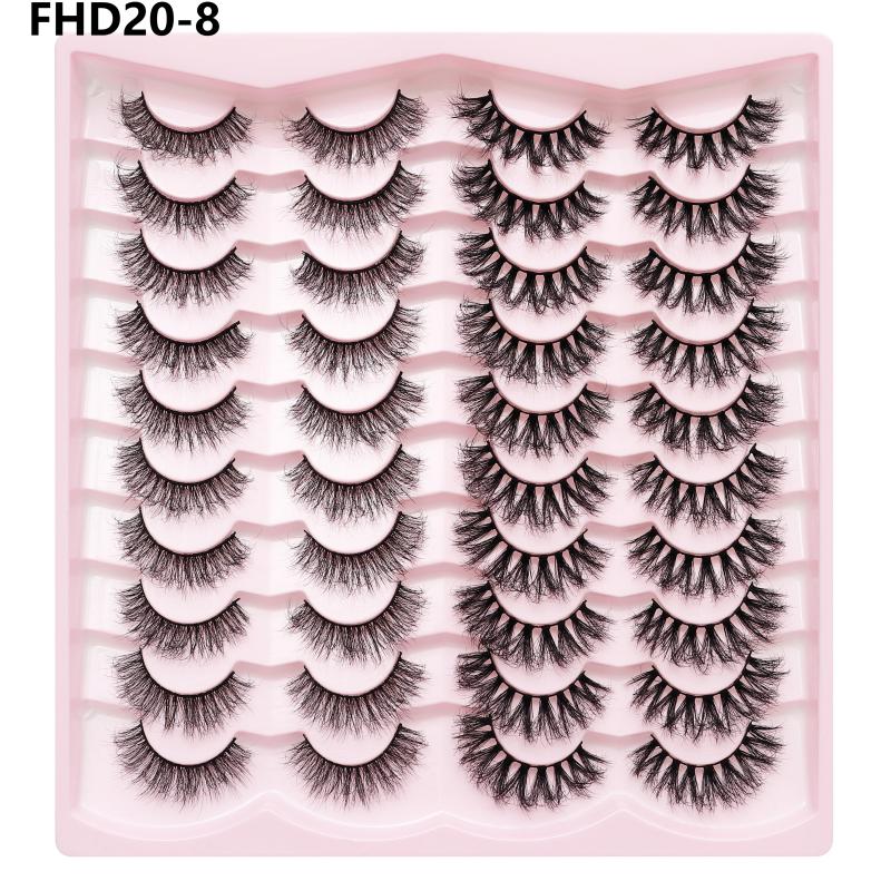 20 Pairs Faux Mink Lashes 3D Fluffy Natural Lashes Makeup False Eyelashes Russian Strip Lashes Eyelash Extension