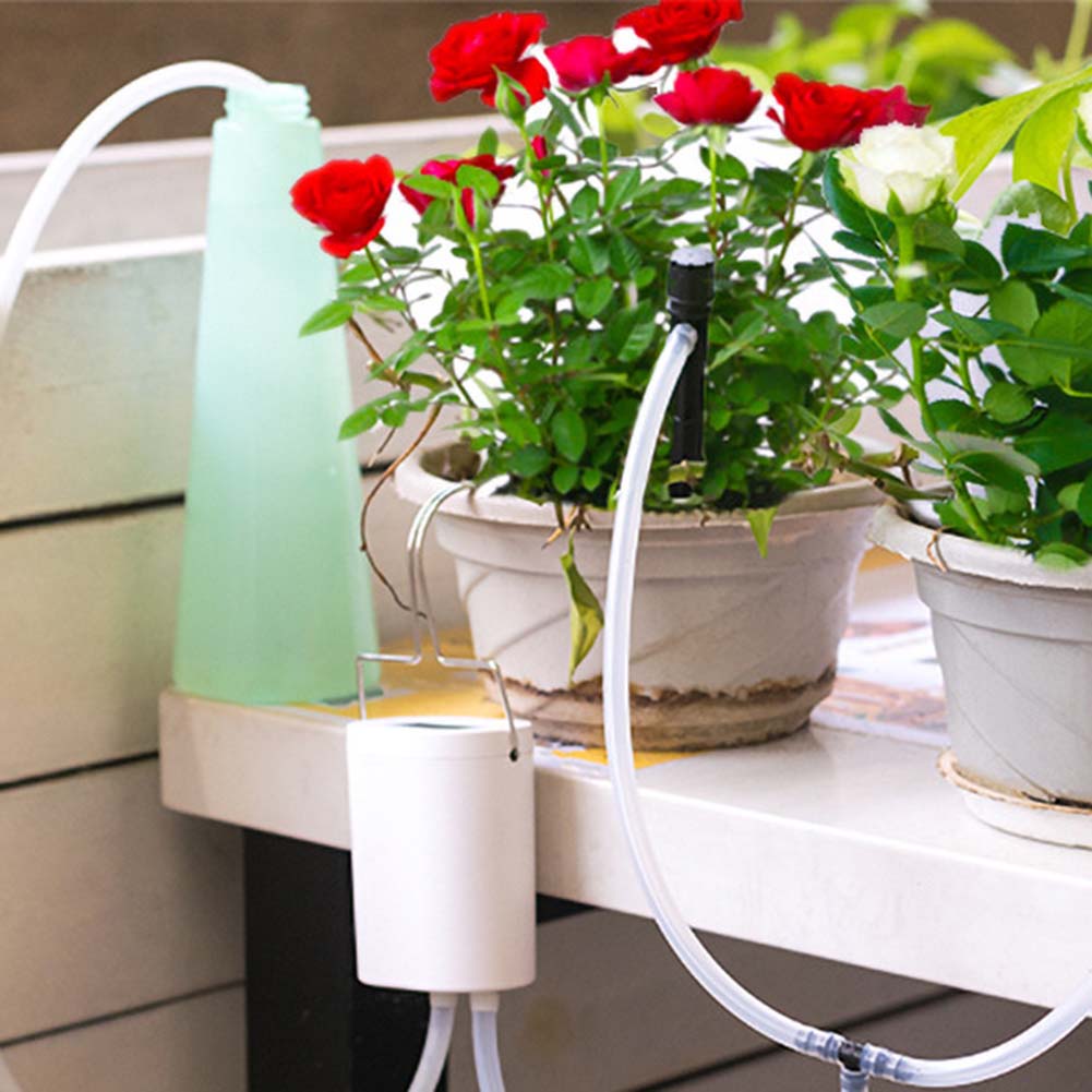 Wiederaufladbarer automatischer Bewässerungsapparat, 12/16-Pumpen-Timing, Tropfbewässerungsset, LCD-Display, intelligentes Sprinklergerät zur Bewässerung von Zimmerpflanzen