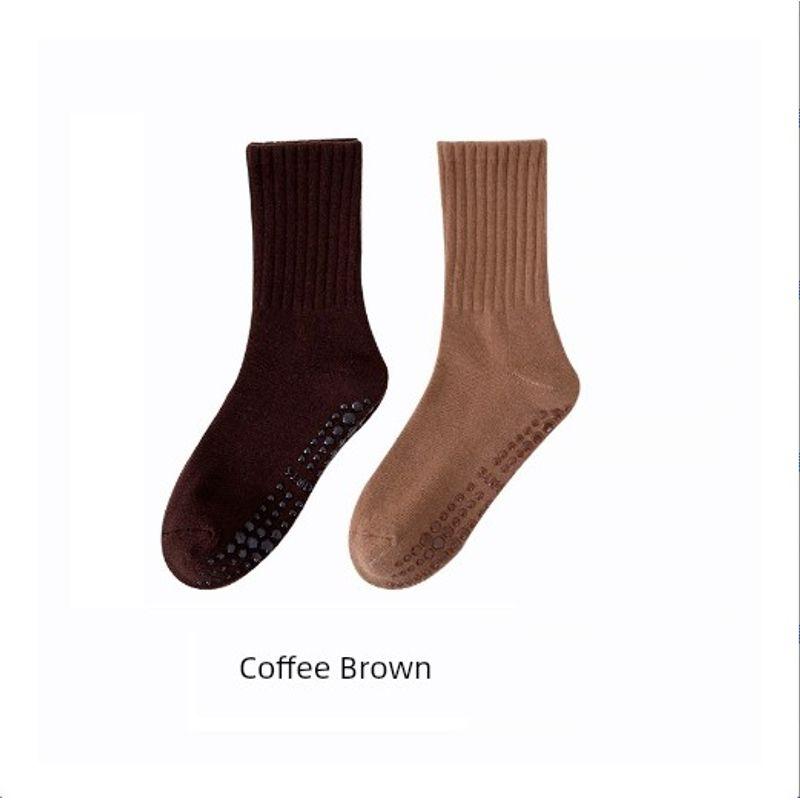 

Yoga Socks Extra Thick Fluffy Loop Women s Mid Tube Stockings Fall and Winter Fitness Dance Pilates Women s Socks Non Slip Sports Room Socks Coffee + Brown