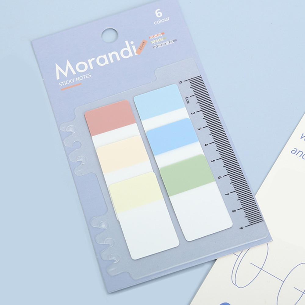 2set 6 Colors Transparent Sticky Notes Self-Adhesive PET Sticky Notes File Classification
