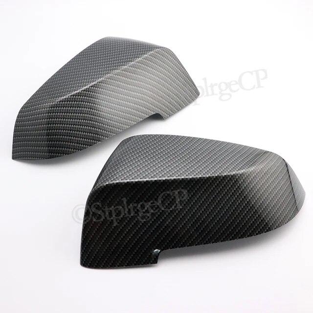 For BMW 5 6 7 Series Black Mirror Cover F10 F11 F18 F07 F12 F13 F06 F01 F02 F03 F04 LCL Carbon Fiber Pattern Mirror Cover