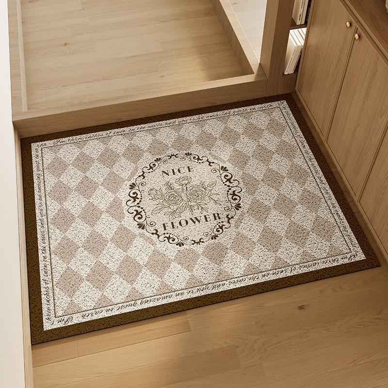 Retro Wind Silk Ring Floor Mat, Non-Slip Mat, Door Mat Outside The Door, Wear-Resistant Carpet, Door Mat At The Door