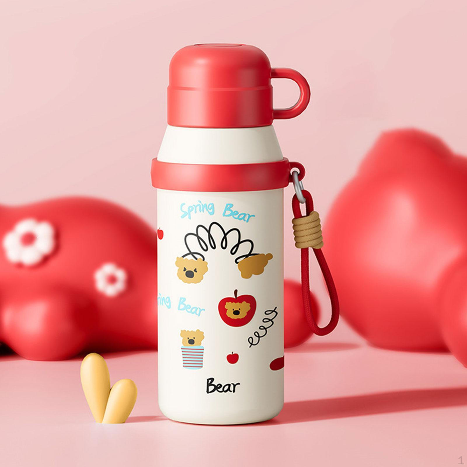 

Бутылка для воды 660 мл многоразовая, подарок на день рождения, кофейная чашка, мультяжная фляга для пикника, спорта, дома красный