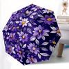 1pc Purple Floral Pattern Automatic Open/close, All-Season Portable Folding Umbrella for Friends, Travel, Everyday Yy250812182