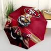 San Francisco 49ers LOGO Print Automatic Umbrella, 8 Rib Iron Frame, Plastic Handle, Suitable for Outdoor Travel &Daily , Ideal Gift