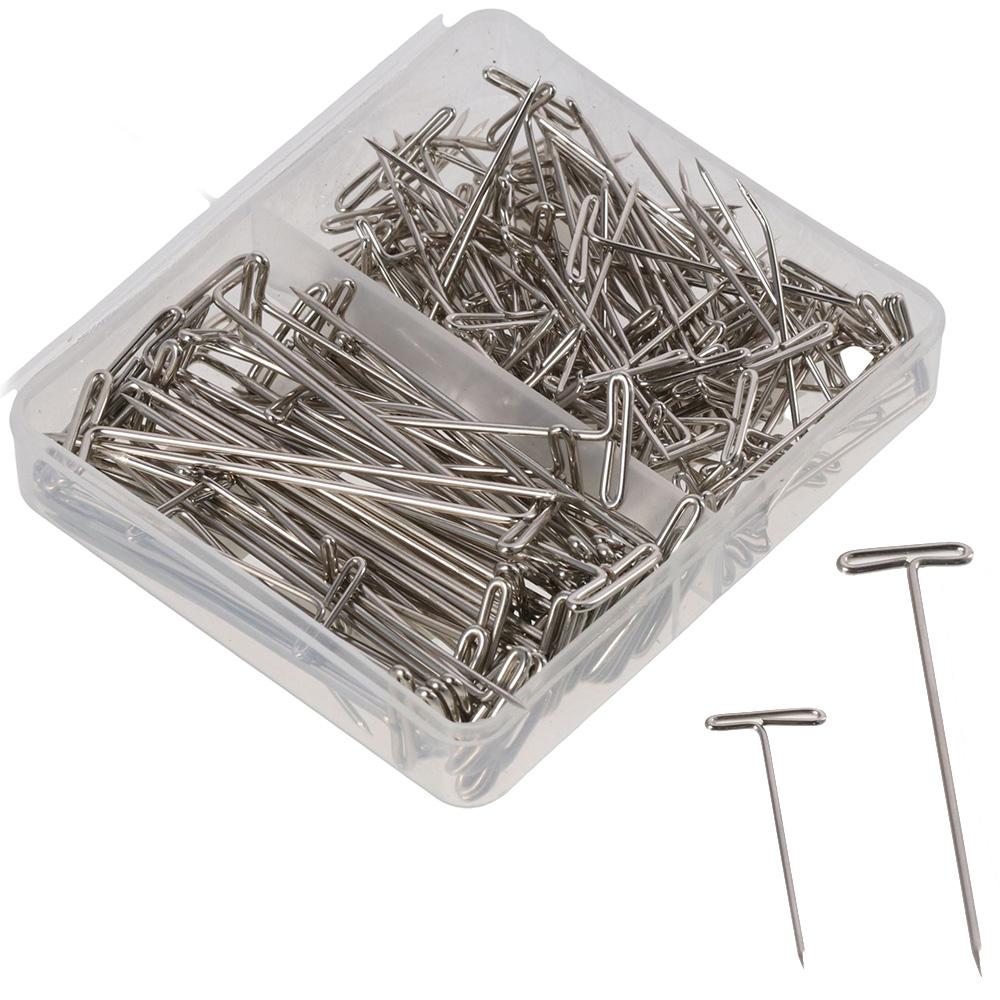 150pcs Stainless Steel Straight Pins 1&2 Inch Wig Heads Crafts T Pins  for Knitting Sewing