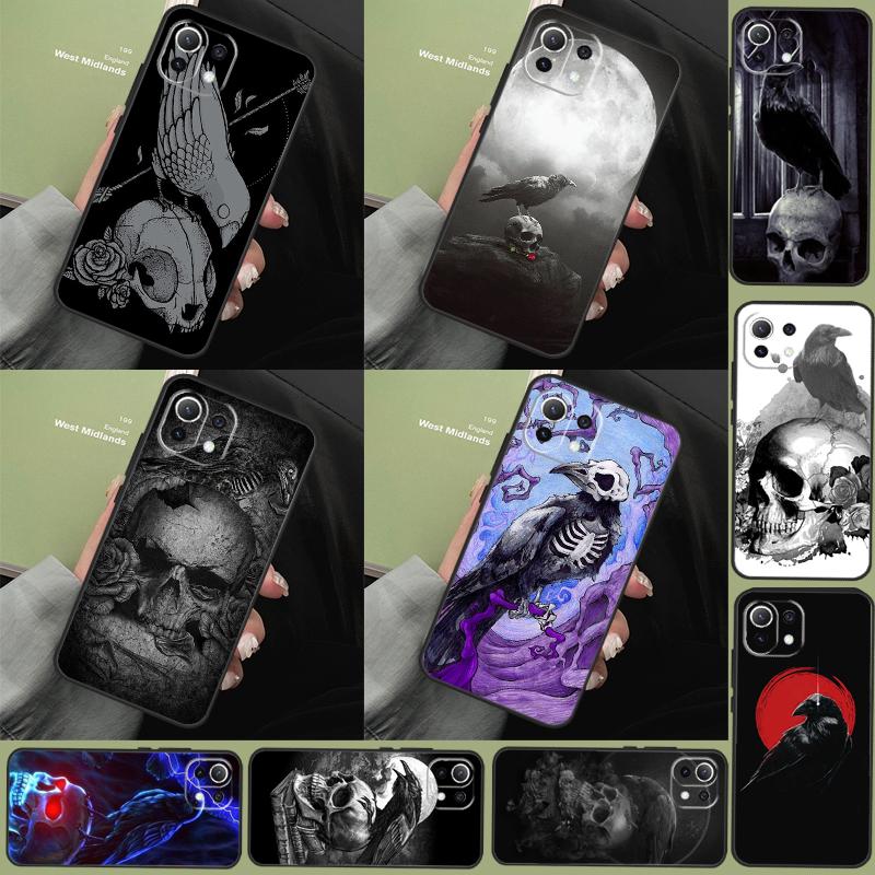 Raven Dark Crow Skull Case For Xiaomi 13 14 15 Ultra 11T 12T 13T 14T Pro POCO X7 Pro X3 X5 F5 F6 M6 X6 Pro Cover