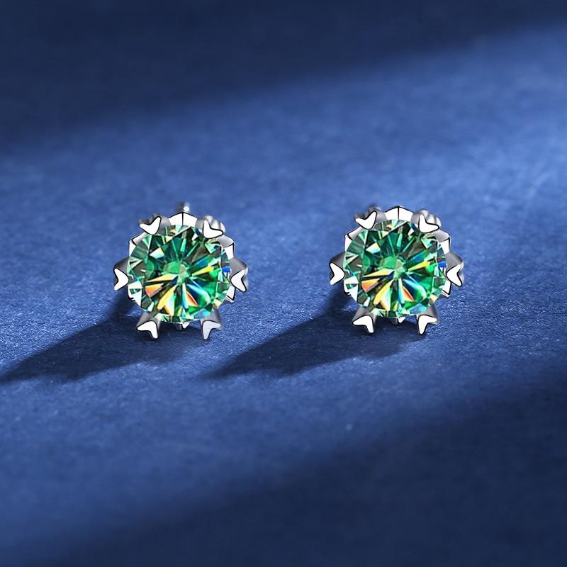 D VVS1 Moissanite Stud Earrings For Women Pass Diamond Tester Pen S925 Platinum Plating Moissanita With 2 GRA Certificates