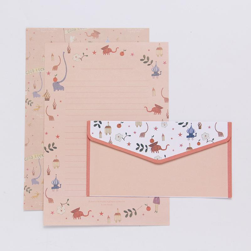 6 Sheets of Letterhead and 3 Envelopes for Mailing Envelopes, Vintage and Beautiful Floral Small Envelopes