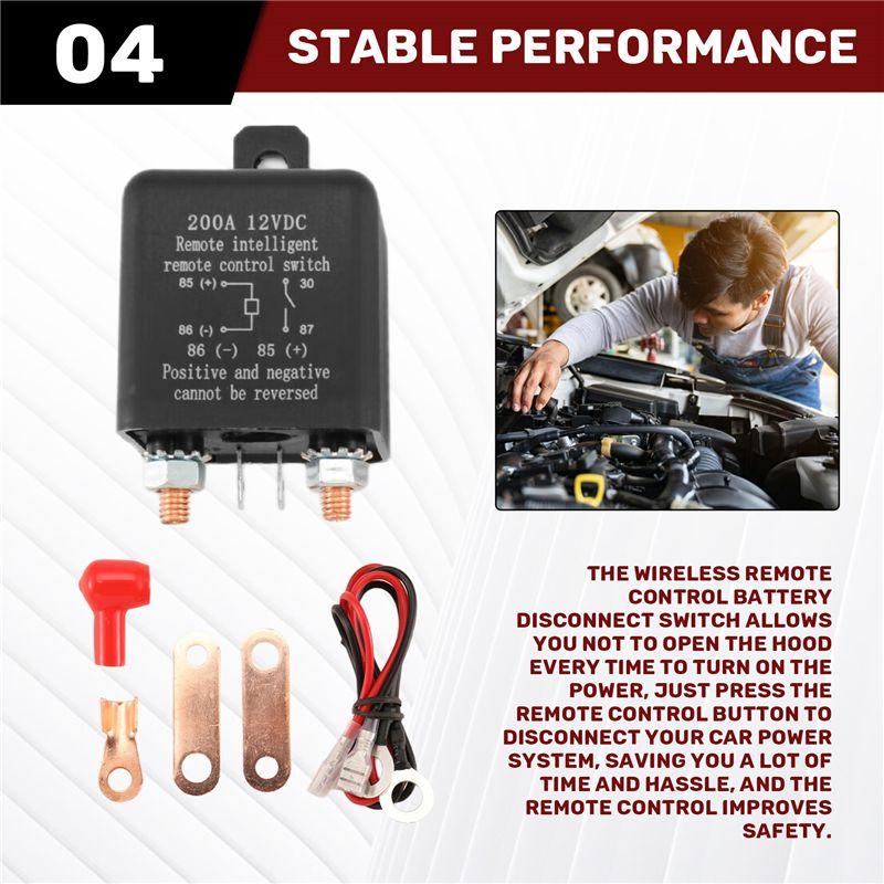 Portable Remote Battery Disconnect Switch Wireless Remote Control Battery Disconnect Switch Automobile Parts