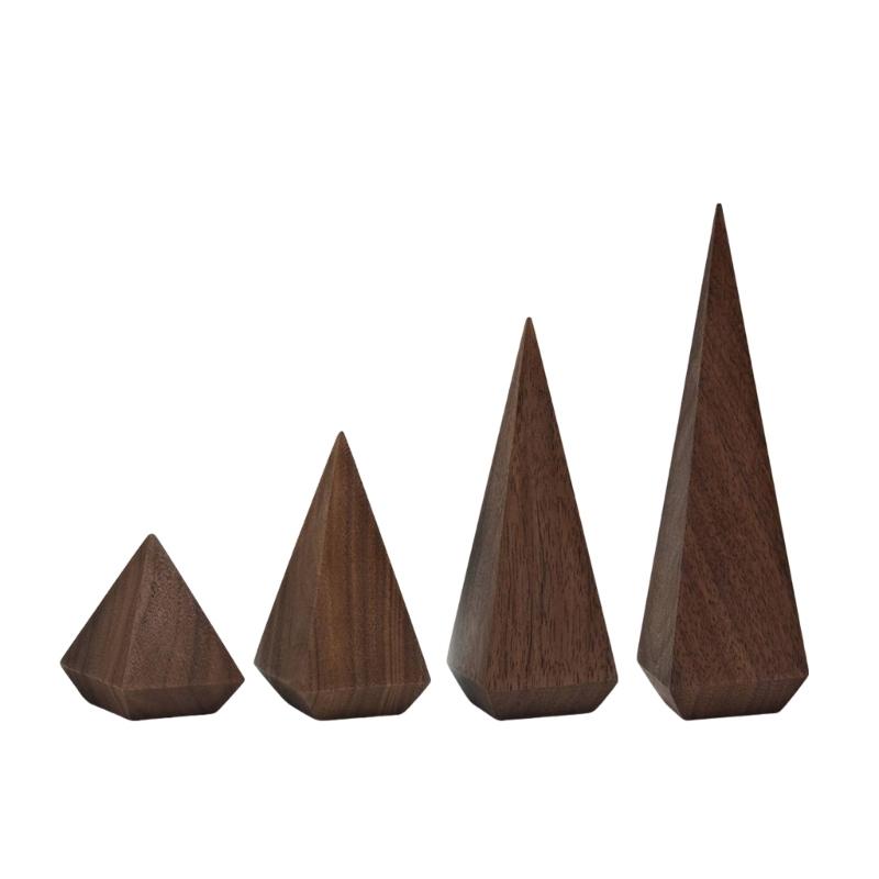 Set of 4 Elegant Ring Storage Rack Chic Walnut Wood Rings Display Stand Holder Numerous Rings Organization Stand 1