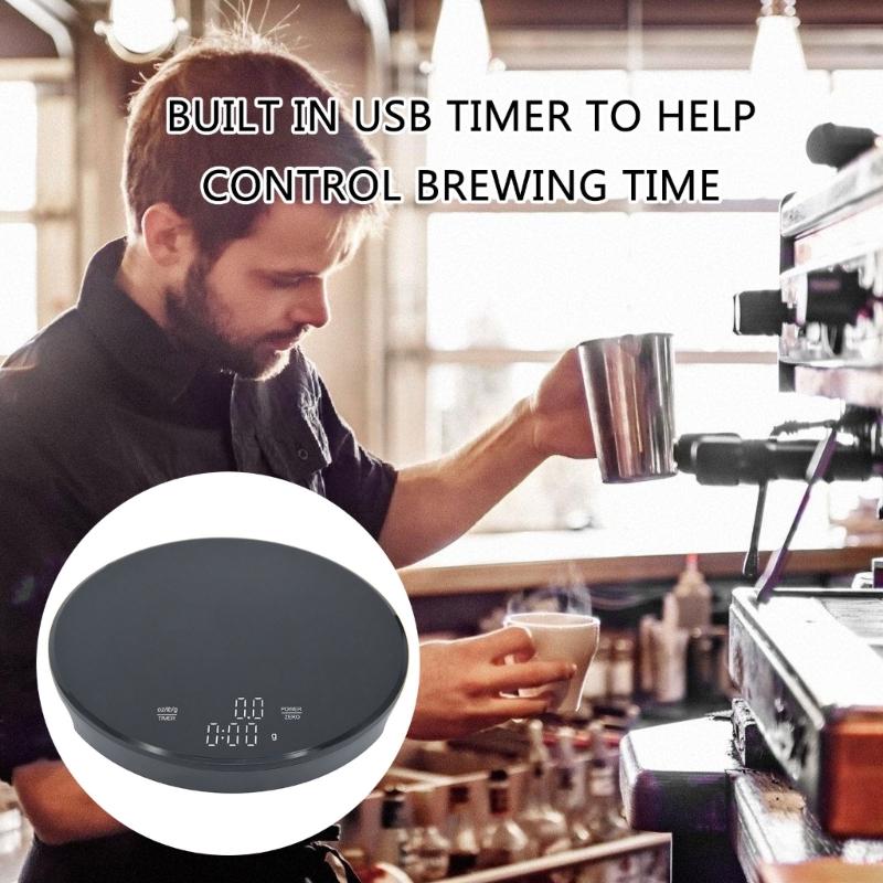 Rechargeable Coffee Scale with Timers,House Espresso Scale, 3kg/0.1g Accurate Scale for Espresso and Pourover Coffee