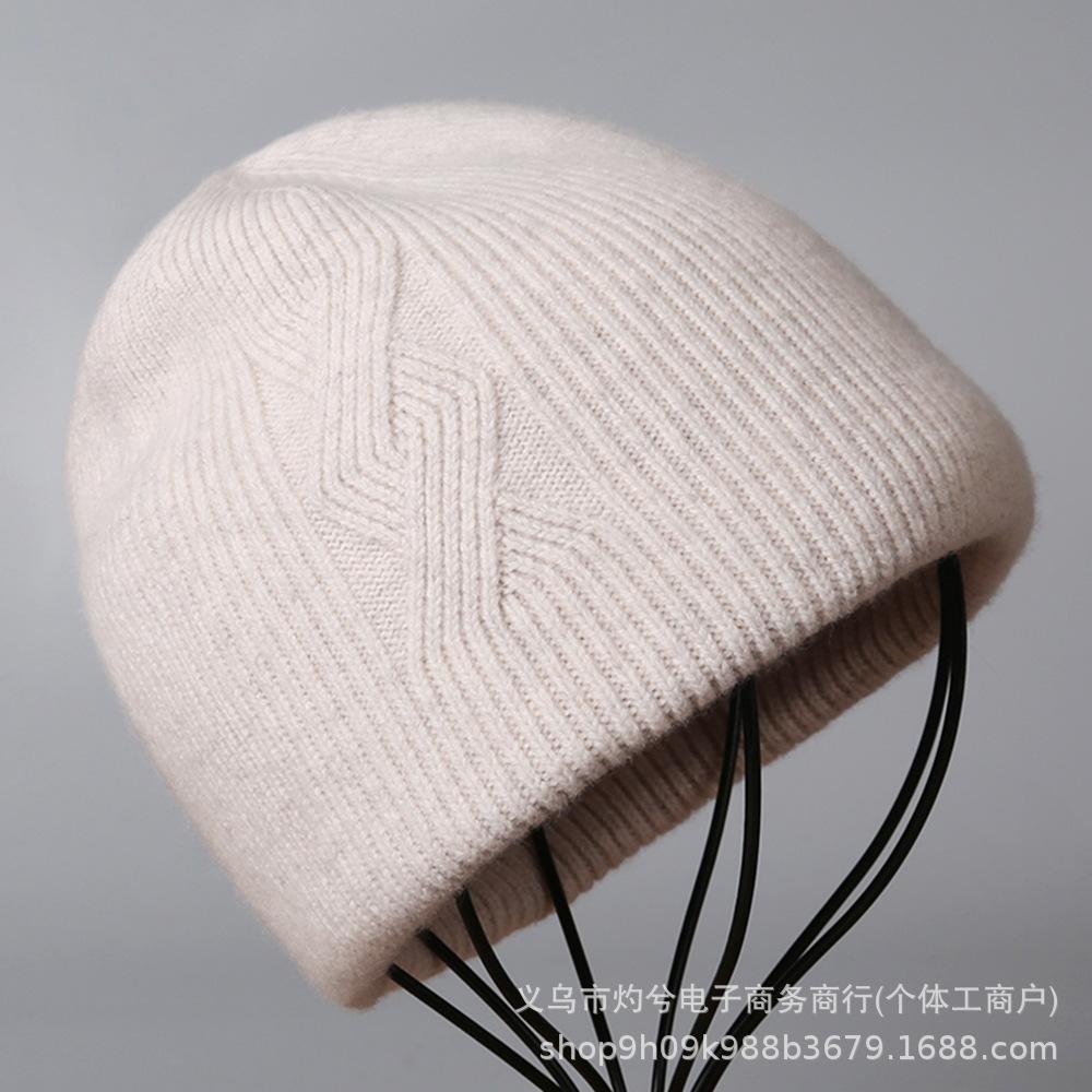 New Simple Knitted Warm and Cold-proof Wool Hat Autumn and Winter Casual Wool Knitted Pullover Hat Baotou Hat Tide