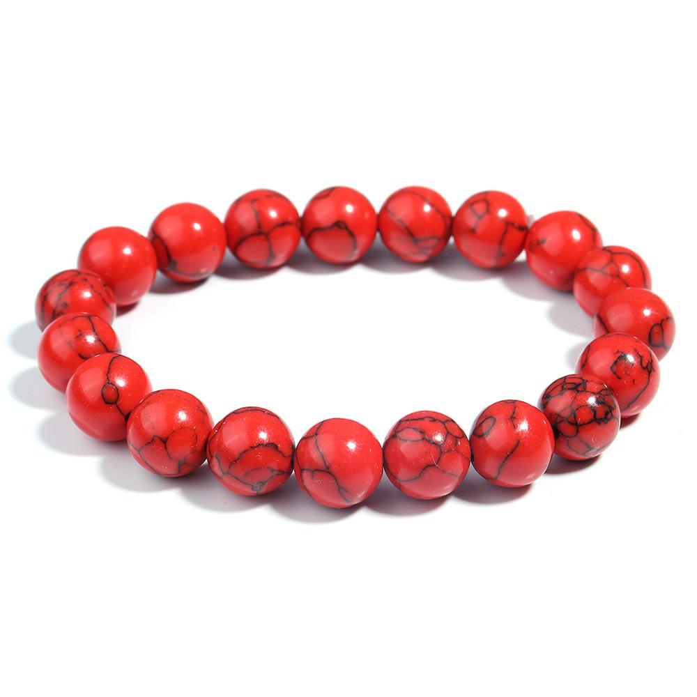 4/6/8/10mm Naturstein Rote Perlen Armbänder Für Männer Frauen Elastisches Seil Armband Yoga Meditation Gebet Reiki Schmuck