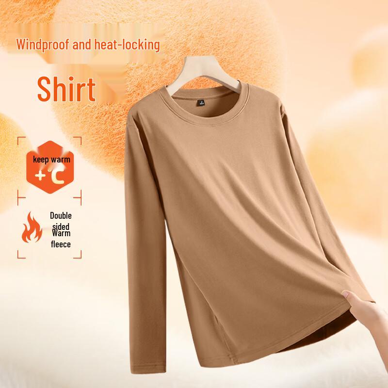 Jeanswest Men's Thermal Double-Sided Fleece Long-Sleeve T-Shirt