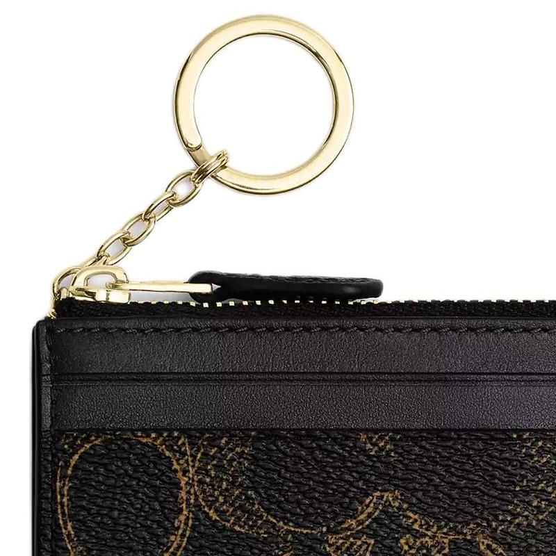 Coach Skinny Id Case 11 Brand Print Coated Canvas And Smooth Leather Card Holder Mini Women Card Holder Brown CEI20-IMBRN