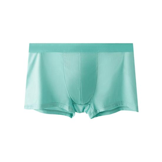 Men Boxer Underwear Elastic Mid-Waist Design Solid Color Shorts Briefs U-Convex Thin Soft Panties Daily Wear