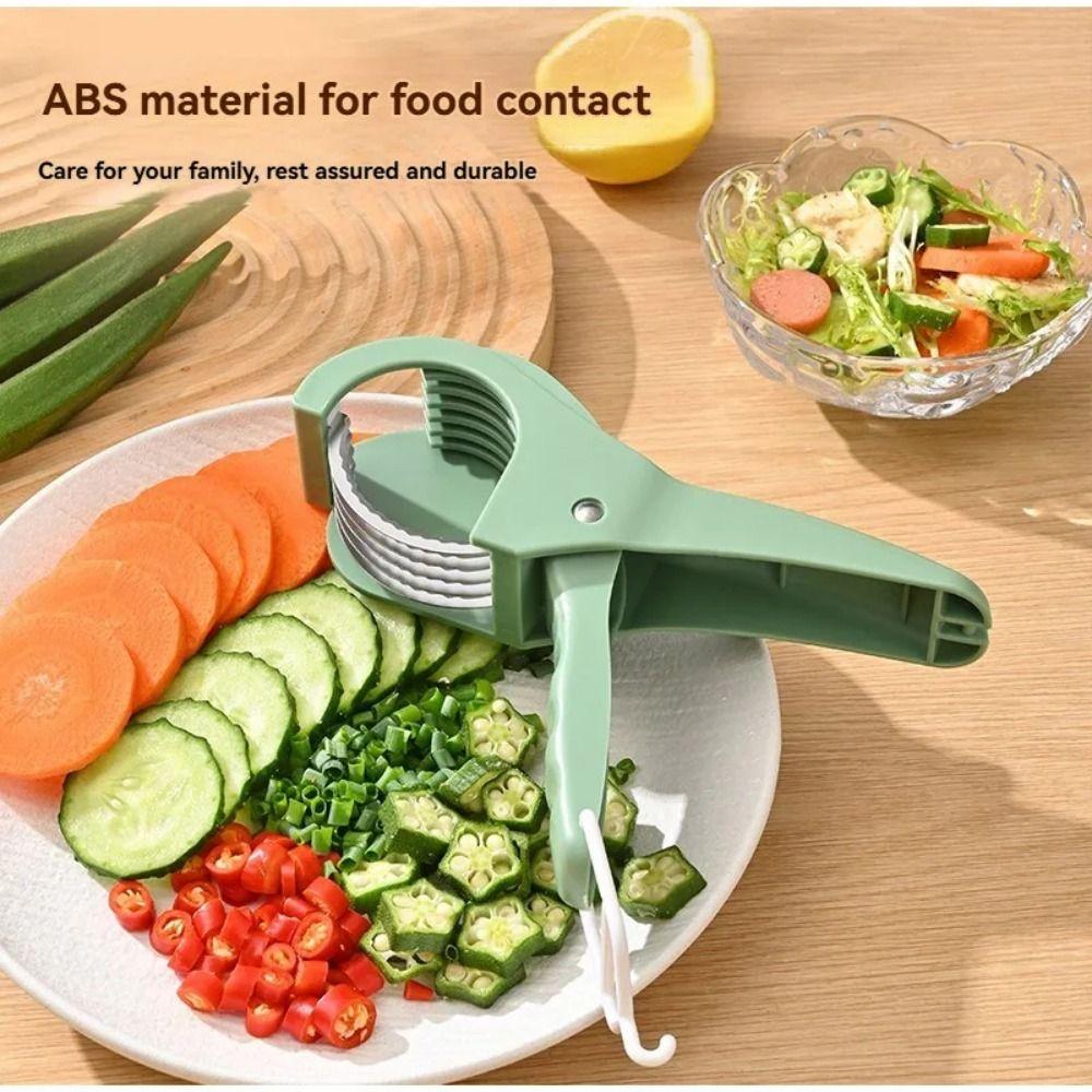 Stainless Steel Portable Salad Cutter Non-slip Handle Fruit Chopping Tool Kitchen Gadgets
