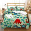 Cartoon Ocean Whale Dolphin Duvet Cover Kids Cute Kawaii Bedding Sets Soft Quilt Cover and Pillowcases Single_Double_Queen_King