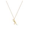 Skelett Dinosaurier Dekoration Messingbeschichtetes Halsband Damen Gold