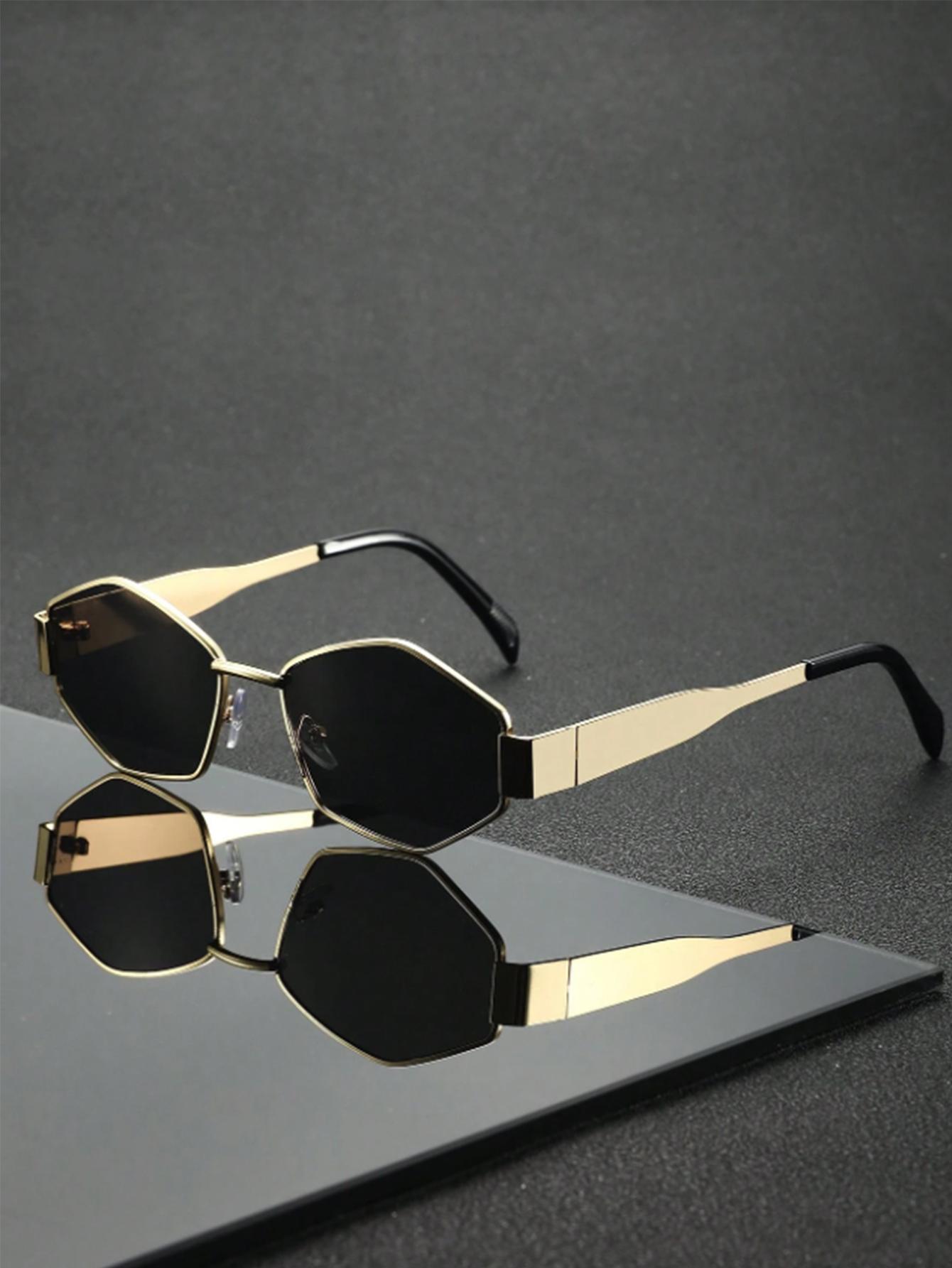 1Pc Trendy and Fashionable Light Luxury Style Rhombus Frame Sunglasses Are a Must-Have Fashion Item for Seaside Vacations