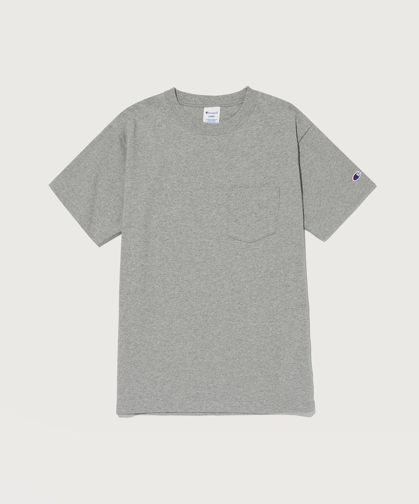 CHAMPION Basic Pocket Short Sleeve T-Shirt Normal Grey