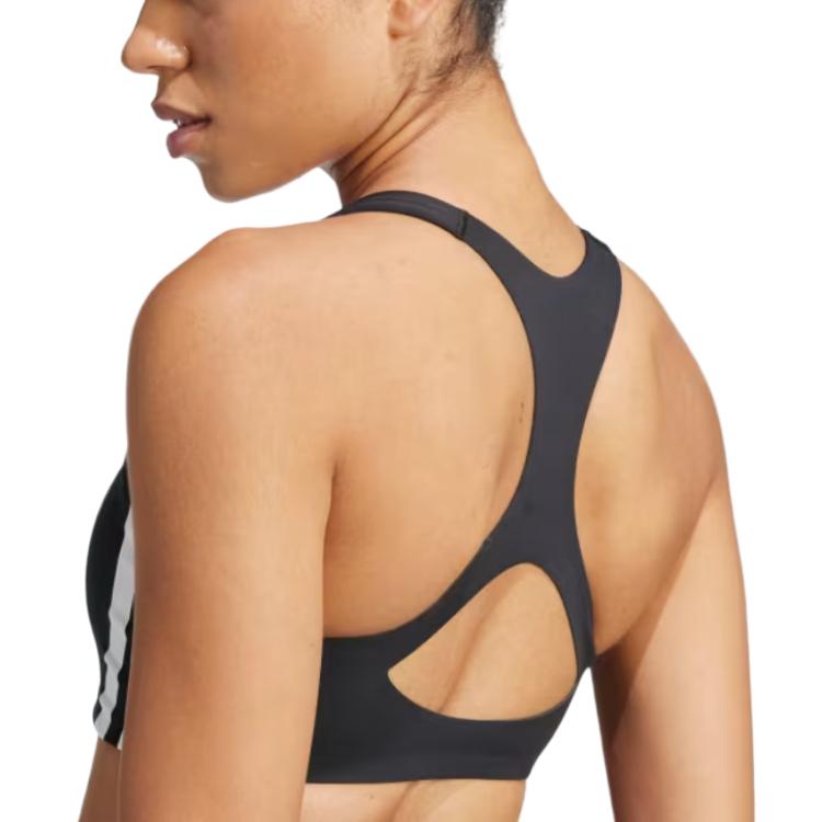 Adidas Powerreact 3-Stripes Comfortable Breathable Casual Sports Bra Women Underwear Black White JH1420