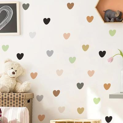 Adesivos de Parede Coloridos em Forma de Coração de Vento para Decoração de Parede de Quarto Infantil São Adesivos Autoadesivos e Removíveis
