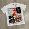 Meichao Vale New Retro Character Print Summer High Street Men and Women Loose Casual Wash Old Short Sleeve T-shirt