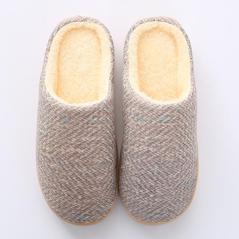 Cotton slippers warm and piled thickened anti-slip shoes winter fluffy shoes men and women thick soles