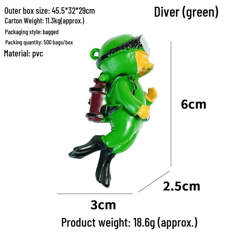 Blue Diver Fish Tank Ornament Set - Floating Aquarium Decoration Gift