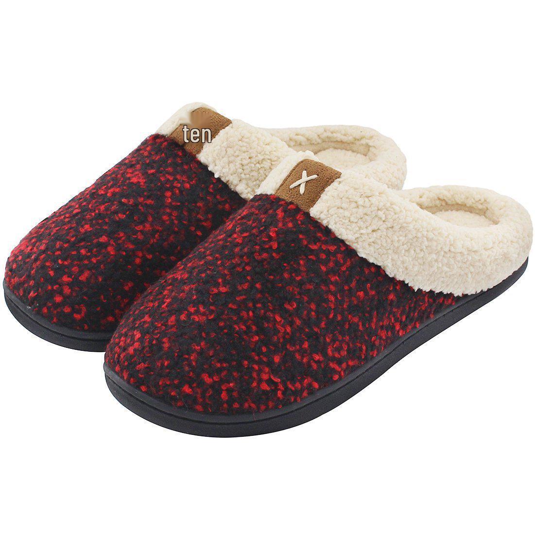 

Men s Memory Foam Slippers with Faux Wool Plush Lining M (US 7-8) 28cm