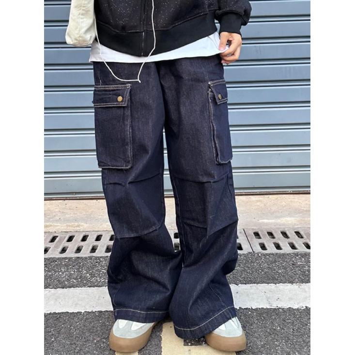 Pánské džíny American High Street, podzimní trendy, značkové, volné, široké, rovné, mikro rozšířené
