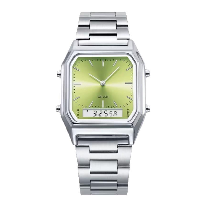 Gold square women's watch niche light luxury steel belt waterproof alarm clock men's watch